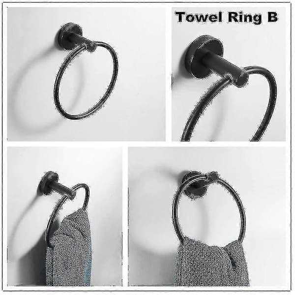 Moderne Baderom Svart Hardware Rustfritt Stål Håndkleholder Håndklestang Krok Baderomstilbehør
