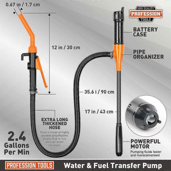 Bärbar Batteridriven Pump 2.5 GPM Vattenöverföringspump