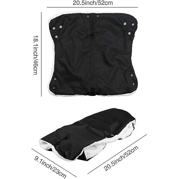 Barnevogn/trille/vogn/sportsvogn Fleece Håndmuffe/hansker/håndvarmer Vanntett Vindtett Frostsikker Ekstra Tykk Vogntilbehør