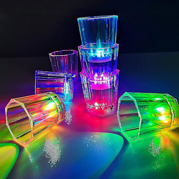 Set med 24 LED-upplysta shotglas för lysande festkul