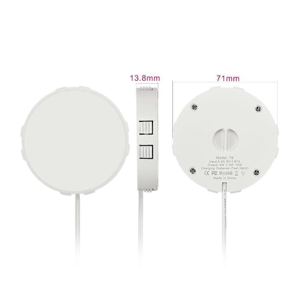 Indbygget opladerladestation, hurtig opladning til smartphone, kontor, spisning, kaffe, sengeborde i træ
