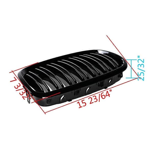 2 stk. blank svart bil front nyre grill for- X5 E70 2007-2013 X6 E71 2008-2014