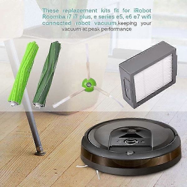 Ersättningskit för iRobot Roomba E5 E6 E7 i7 i7+i6 i8 i3 i4 Plus 3150 E&I-serien dammsugare delar tillbehör