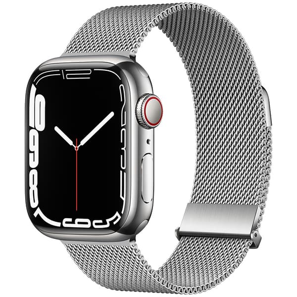 Grafiitinharmaa Milanese Loop -ranneke Apple Watchille, hopea L