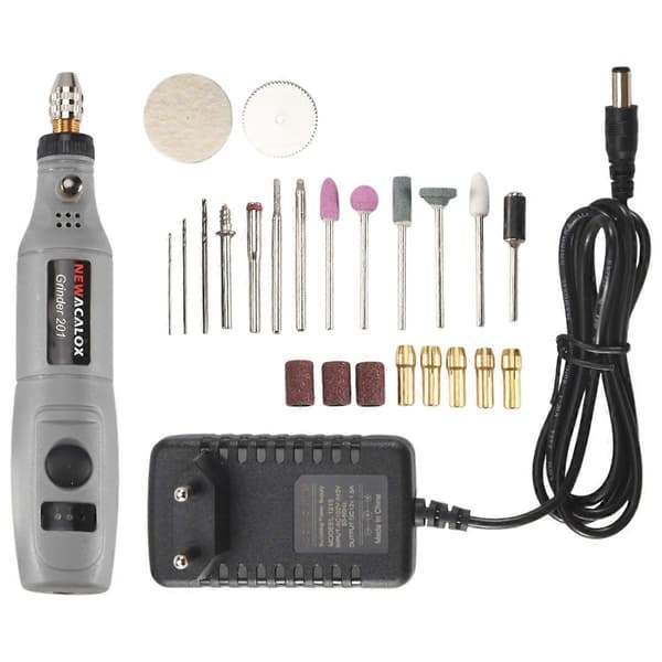 EU-plugg, 220V Mini elektrisk drill elektroverktøy Multifunksjonell sliper Slipesett Hastighet