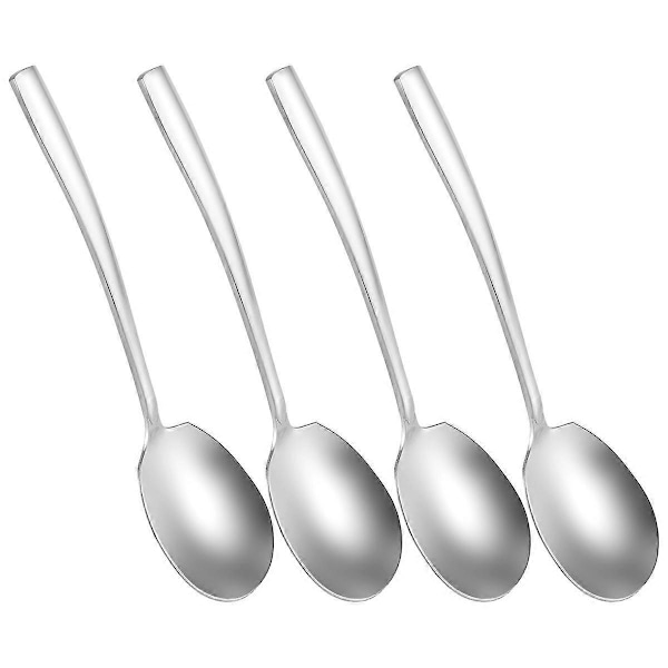 Stor serveringsskje, sett med 4 store serveringsskjeer i rustfritt stål, speilblank for elegant buffé, bankett, fest, høytid