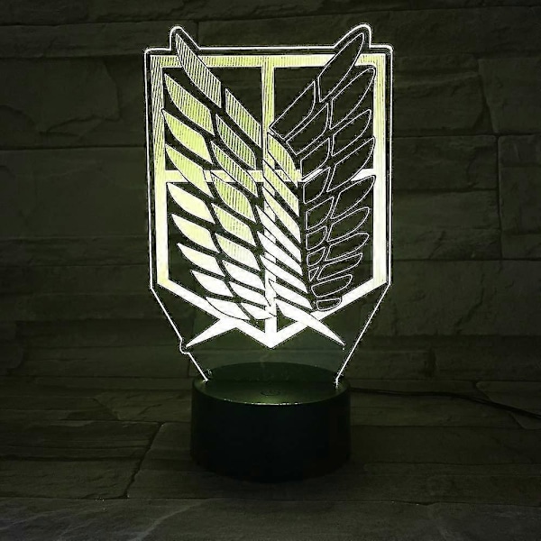 1 Stykke 7 Farger Lampe Anime Attack On Titan Vinger Av Frihet 3D Lys Berøringsstyrt LED Lampe USB Eller 3AA Batteridrevet Lampe Barnegave