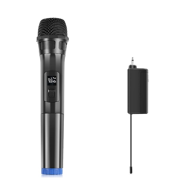 Wireless Microphone UHF Dynamic Microphone with LED Display for Conference Karaoke Home Computer Live MicrophoneBlack