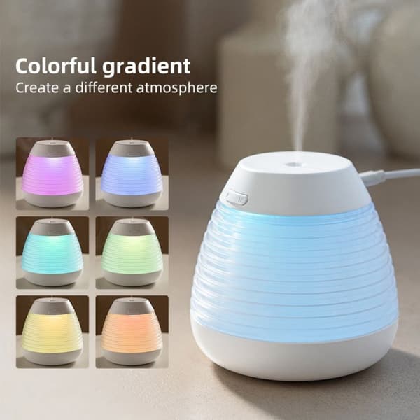 Creative Home Office Pine Cone Humidifier with 7-Color LED & Auto Shut-Off Purple