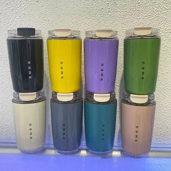 Isolert krus - 420 ml - Rustfritt stål - Keramisk emalje - Rosa