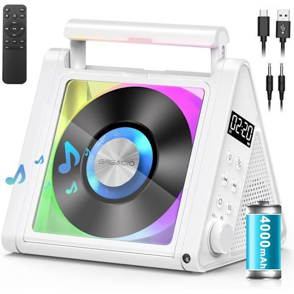 Bärbar CD-spelare, Bluetooth-anslutning, väggmontering, fjärrkontroll, lyssningsövningsrepeterare för studenter