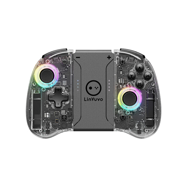 Transparent Joypad för Switch, 6-Axis Trådlös Induktionskontroller, Justerbar Gamepad