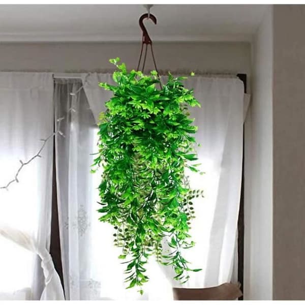 2 Stykker Kunstig Vedbend | Kunstig Vedbend Plante | Vedbend Ranke | Kunstigt Vedbendblad