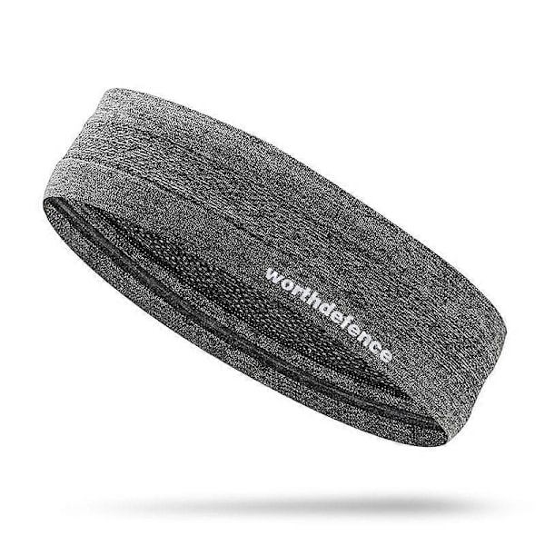 WD-HE0022 Svettabsorberande Träningspannband Hårband Huvudband Svetband - Grå