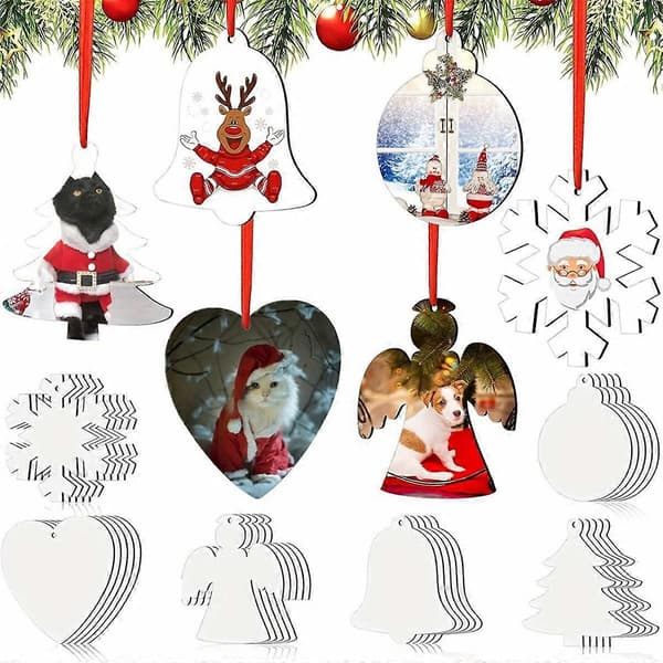 30 Stykker Sublimationspynt Emne Sublimation Dobbeltsidet Emner Julepynt Emne Sublimation Emne Vedhæng