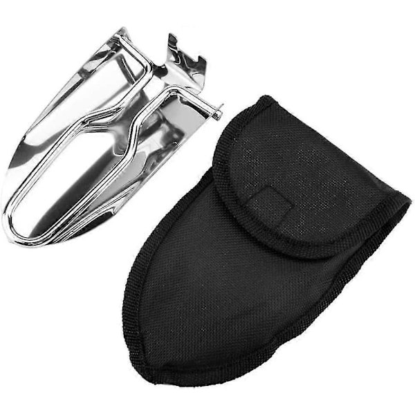 Mini Spade Utendørs Hage Rustfritt Stål Sølv Sammenleggbar Liten Spade Kan Arbeide Hånd i Hånd Rustsikker Metall Bærbar Camping (sølv) (1 stk)