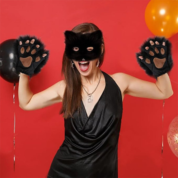 Halloween Plush Fox Costume Set - Includes Mask, Tail, and Paws