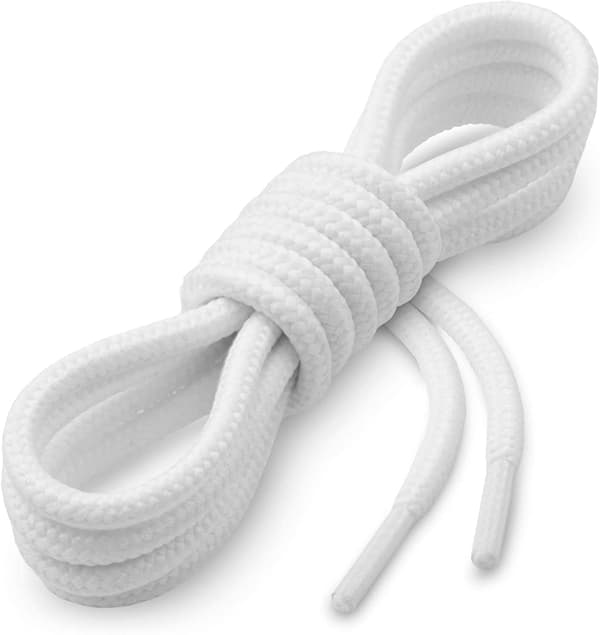 Runde snørebånd 5-pak hvid 140 cm