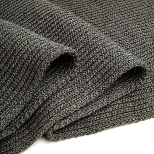 Tørklæde til mænd Vintertørklæde Strikket tørklæde Unisex varm mode ensfarvet tørklæde-jbk grey