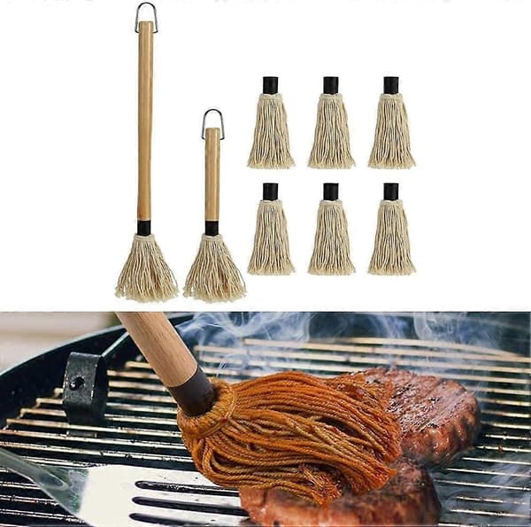 Premium penselmopp med utskiftbare hoder for BBQ-saus (A)