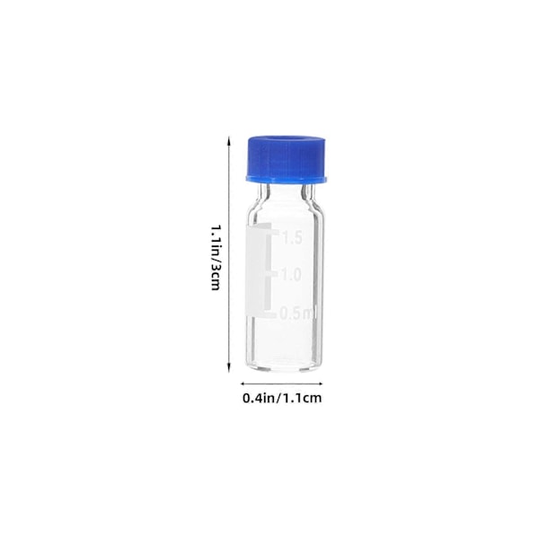 100 st Glasflaskor Små Glasburkar Provflaskor Små Glasflaskor Tomma Flaskor med Lock 2ml (med Skala)