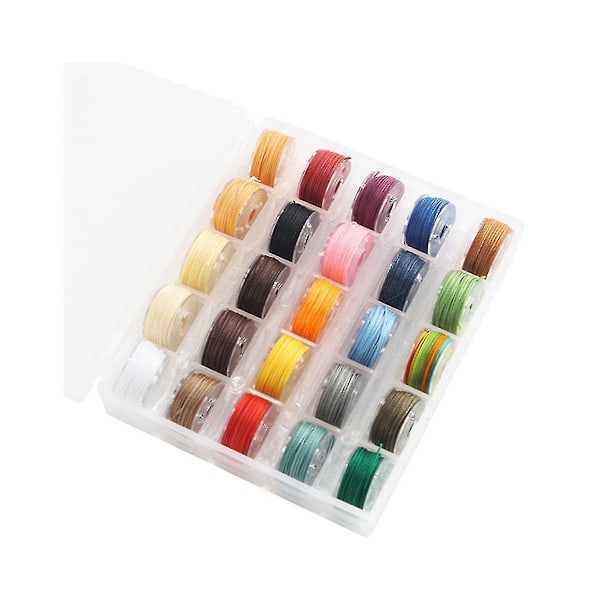 25 Färger/vax Tråd Polyestertråd Vaxad Tråd Box Set Vävt Armband För Läderhantverk Sömnad Diy 0.45 0.55 0.65mm