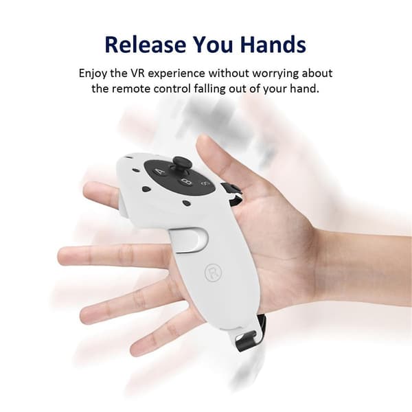 3 VR Beskyttende Deksel for VR Touch Controller Silikon med Stropphåndtak Grip VR Tilbehør - Svart