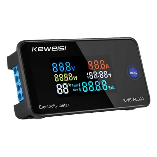 110 Volt 50V~ 100A Digital Amperemeter effekt Voltmeter Amperemeter Watt KWH Temperaturmåler Tidsmultimeter - 300-100A Lukket