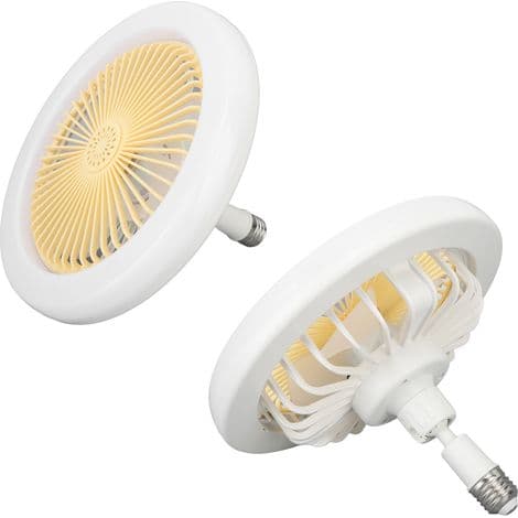 Stille 30W loftventilator, 25 cm (9,8 tommer), med LED-belysning E27, 86-265V.