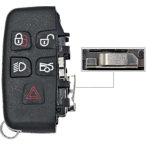 Fjernbetjeningsskal Nøgleholder 5 Knapper Til Passer Til Land Rover Range R0ver Sport Lr4 Evoque Side Med Ord