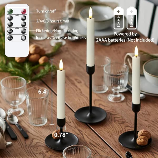 LED Floating Candles with Wand - 12-pack, Remote Control, Flickering Warm White Light