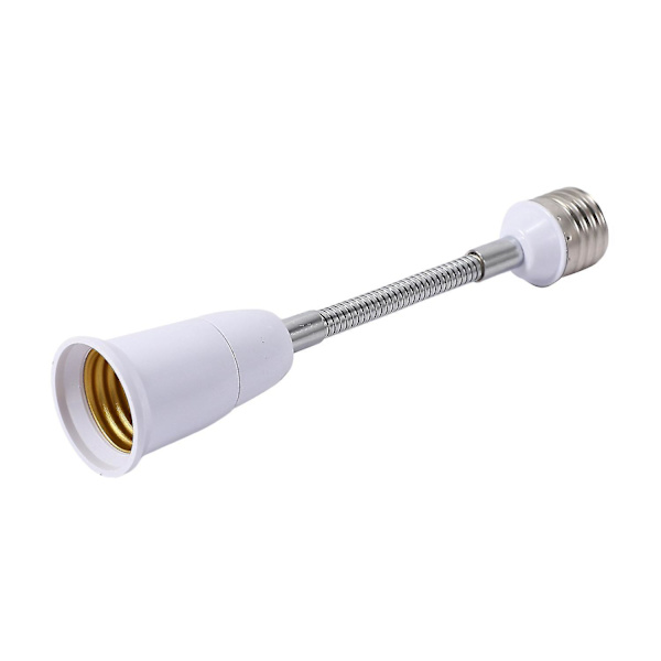 LED-lamphållare, flexibel adapter, E27 till E27, 20 cm lång, flexibel förlängning