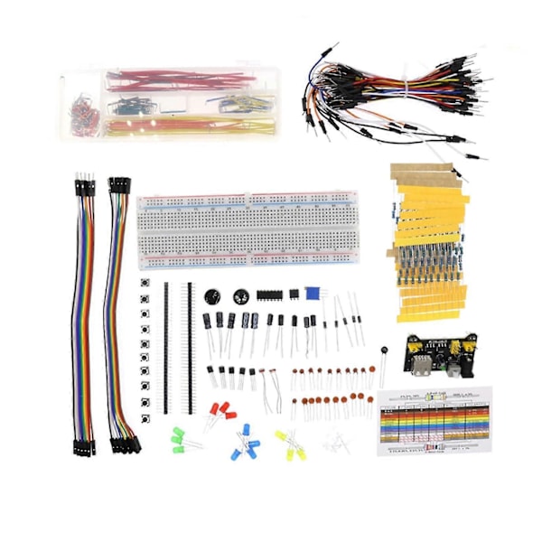 Elektronisk Komponent Startpaket Kopplingsdäck LED Summer Resistor Transistor