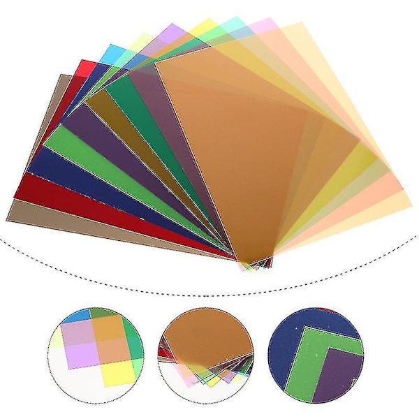 9 kpl Värikorjausgeele Valosuodatin Kalvot Salaman Strobille (sekalaisia värejä)