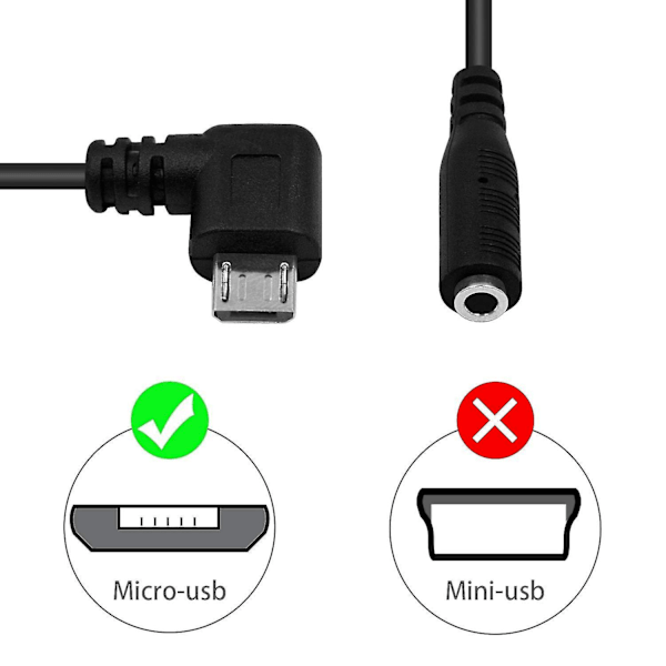 Micro USB til 3.5mm Jack Audio Adapterkabel