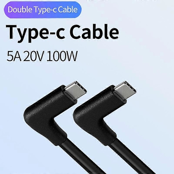 Type A PQ098 5m Vinkel Type-C Han til Han 10Gbps Datakabel Gen2 4K Projektionsskærm PD100W 5A