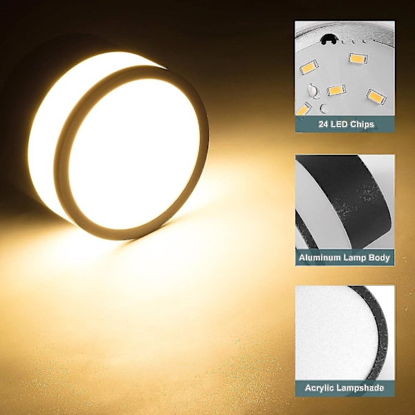 Temgin LED-kattovalaisin Spotti 12W 3000K Pyöreä Musta Lämmin Valkoinen Kattolamppu Olohuone Alumiini 10 230V Valonheittimet Käytävään Makuuhuoneeseen