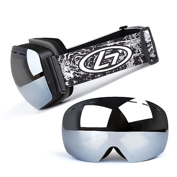 Unisex Skibriller Dame Herre Med Utskiftbare Linser, UV-beskyttelse Snøbriller Skibriller For Folk Som Bruker Briller, Antidugg Snowboardbriller