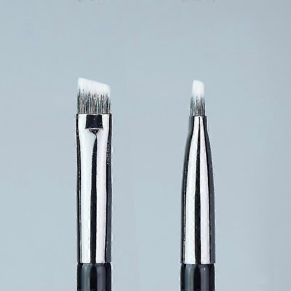 Ögonbrynsborste Vinklad Ögonbrynsborste och Ögonbrynsborste Fast Tunn Vinkel För Eyeliner Filler Shaper Puder Kosmetika Svart 2st