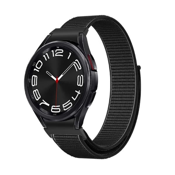 Stilfuld nylonrem til Samsung Galaxy Watch 4/5/6 Sort
