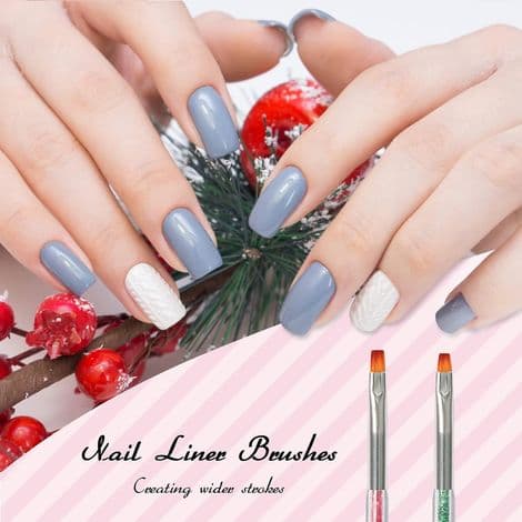 Set med 7 dubbeländade nagelkonstpenslar, idealiska för pointillism, teckning, målning och liner.