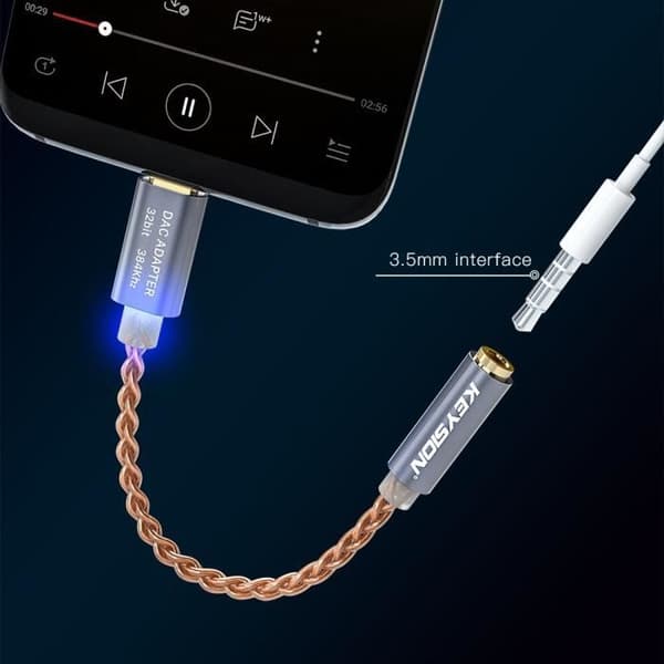 Puhelintarvikkeet, HiFi DAC -kuulokevahvistin Samsung S21 + S20 Plus Note 20:lle, USB Type-C - Type-C, tummanharmaa