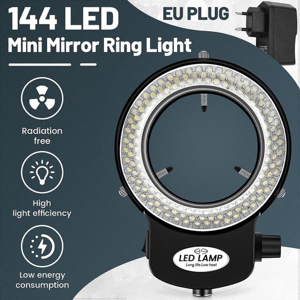 144 LED miniscope ringlys ringlys 0 - 100% justerbar lampe til miniscope ringlys
