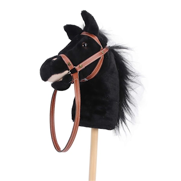 Plush Hest Ride Stick til Børn Balance Udvikling Robust Træstang Blød Plush Hest Hoved Stick Legetøj