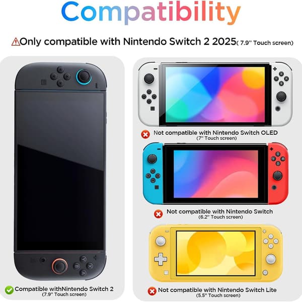 Switch2 Härdat Glasskärmskydd med Justeringsram