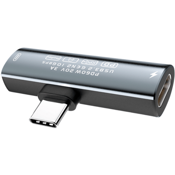 USB-C–USB-C-adapter – 60 W pikalataus ja 10 Gbps tiedonsiirto