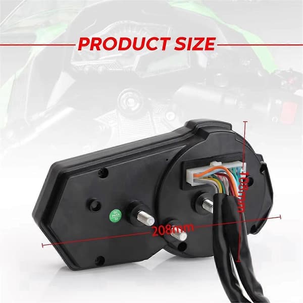 Universal 1200RPM Motorcykel Odometer Tachometer UTV LCD Digital Speedometer Måler til 2,4 Cylindre N1-6