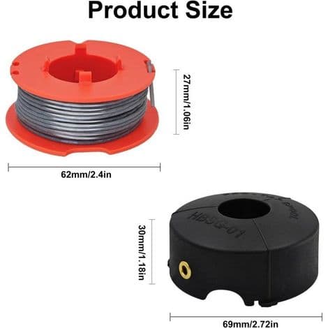 Erstatningsspole for Bosch ART 23/26/30 Combitrim Easytrim gresstrimmer, nylontrådspole for Bosch F016800175 (3 spoler + 1 hette)