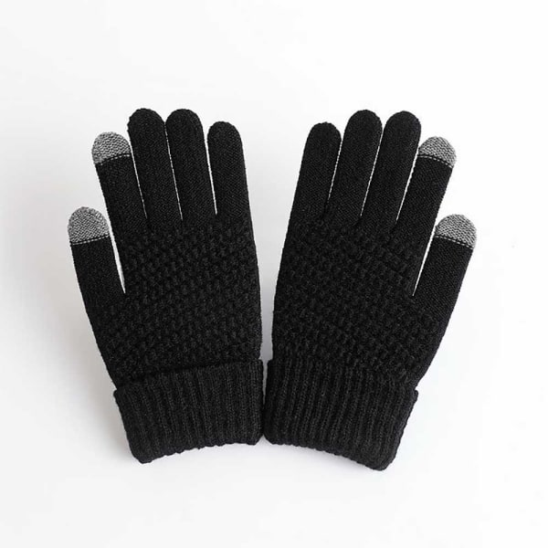 Stickade handskar Pekskärmshandskar Thermal fleecefodrade stickade handskar