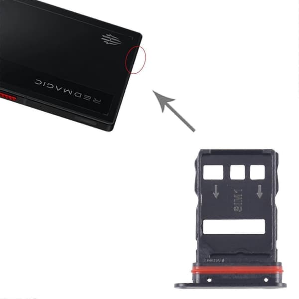 Til ZTE nubia Red Magic 9 Pro NX769J SIM-kortbakke + SIM-kortbakke (Sort)